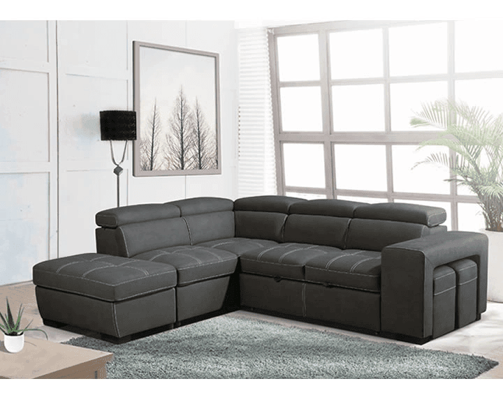 Canape premium confort gris droit - Canapé
